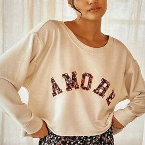 By Anthropologie Graphic Sweatshirt Size L